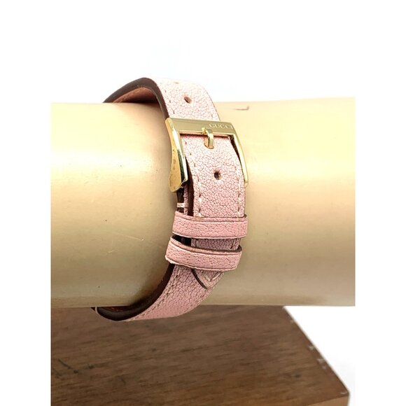 GUCCI Women's Watch YA126041 G-Timeless Swiss Quartz Gold Pink Leather Band 29mm - Picture 10 of 14